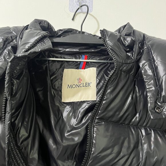 Moncler Hooded Shiny Black Down Jacket - Picture 2 of 8